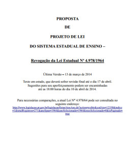 Clique na imagem para ler a proposta feito pelo Governo do Sistema Estadual de Ensino